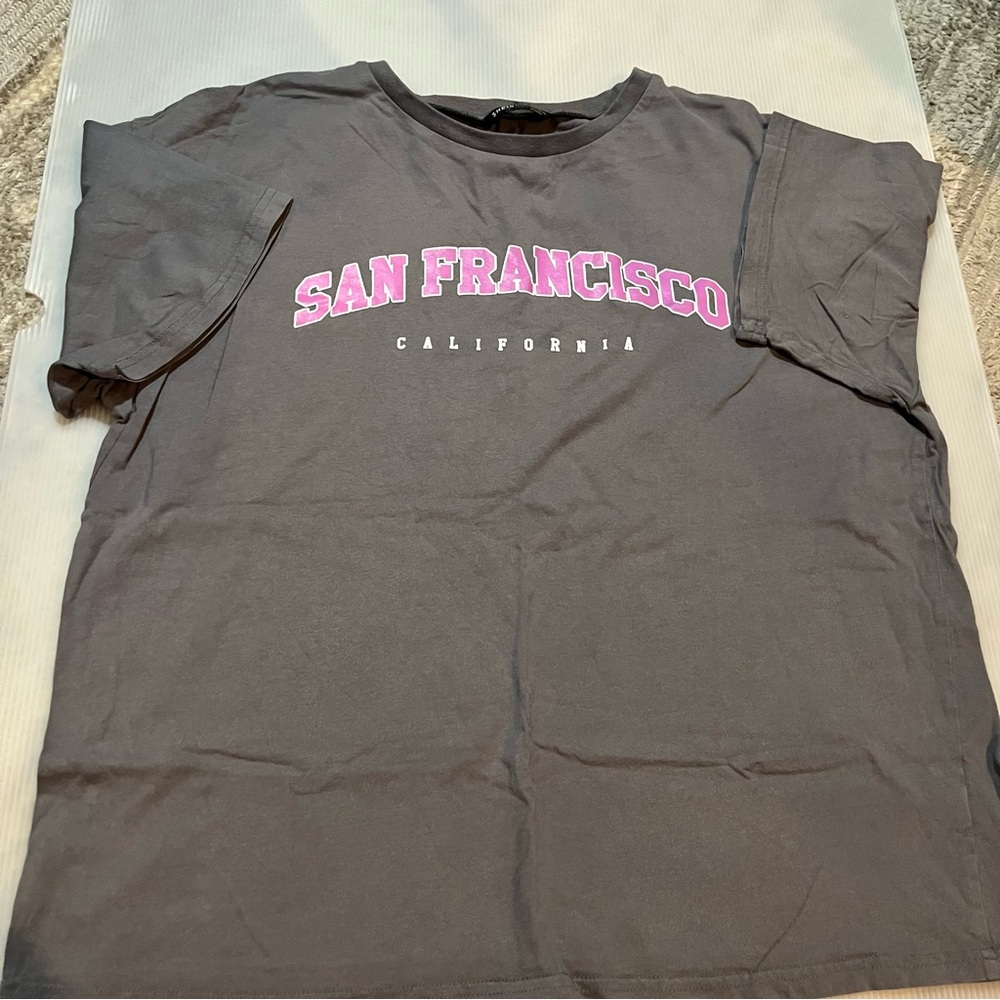 SHEIN Dark Gray San Francisco Tee